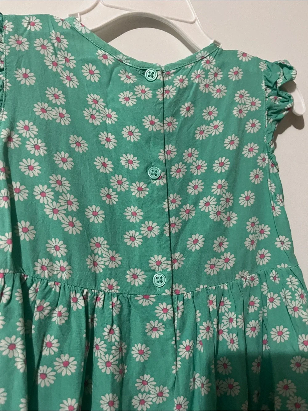 Carter's Green Floral Ruffle-Sleeve Dress